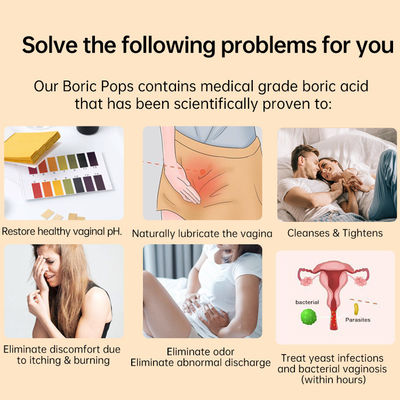 600mg/pcsのヨニポップス錠剤とボリック酸サポジトリーで陰道pHバランスを回復する